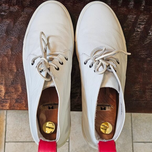 Del Toro Men's Leather Hi Top Sneakers / Ankle Boots, White, Sz 13 - Picture 6 of 16